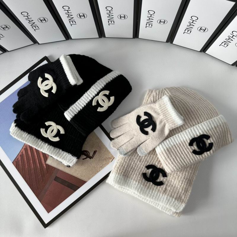 Chanel Scarf Hat Gloves 121302